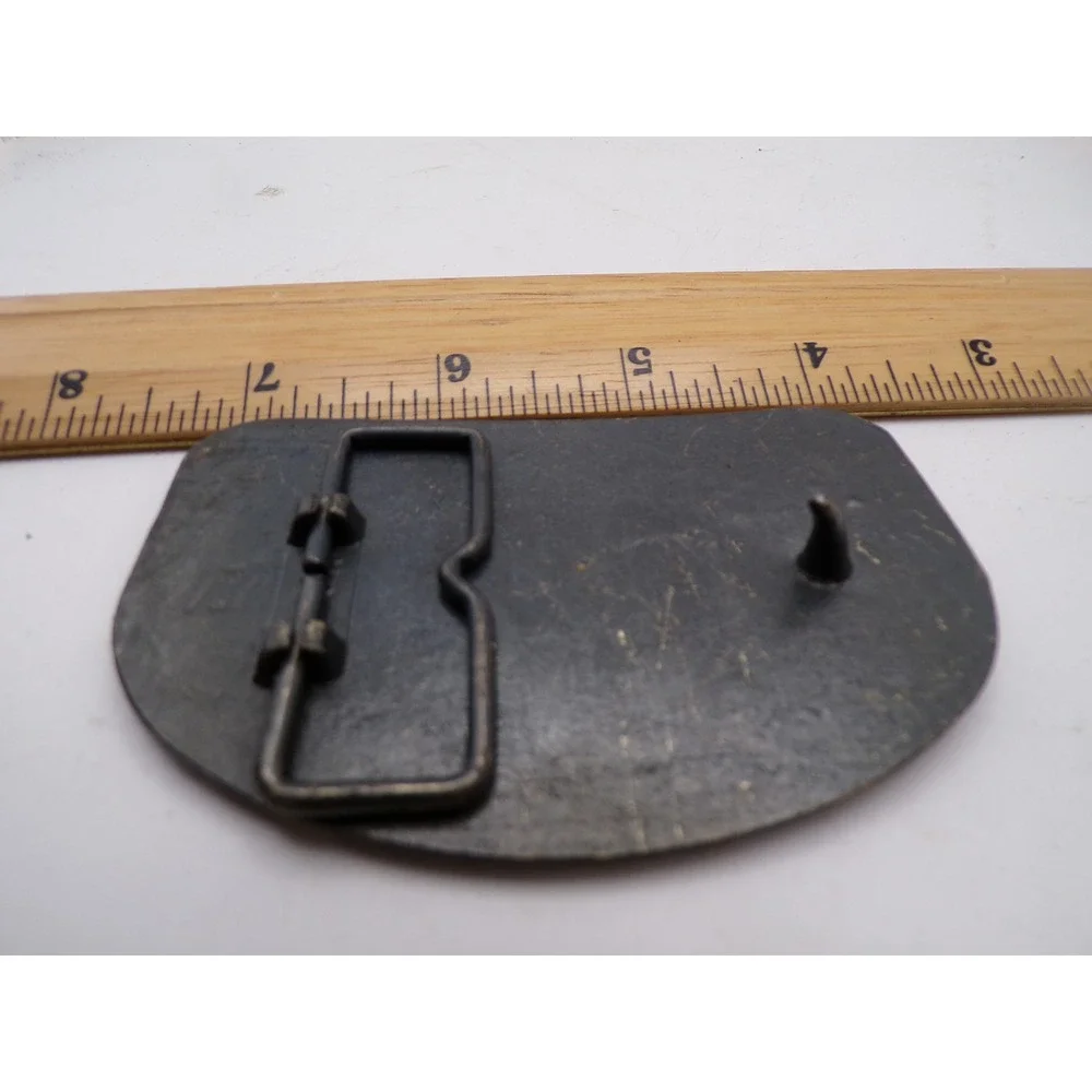 Vintage Raleigh Lights Semi Truck Belt Buckle Brass Tone Tobacco Advertising